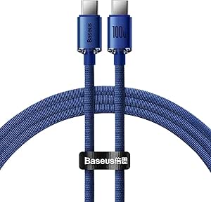 Baseus Crystal Shine 100W 120 cm PD Type-C Şarj Kablosu Mavi