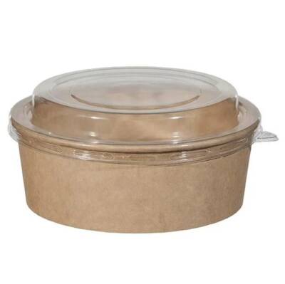 Kraft Karton Salata Kasesi Seti 550 cc PET Kapak 50 li