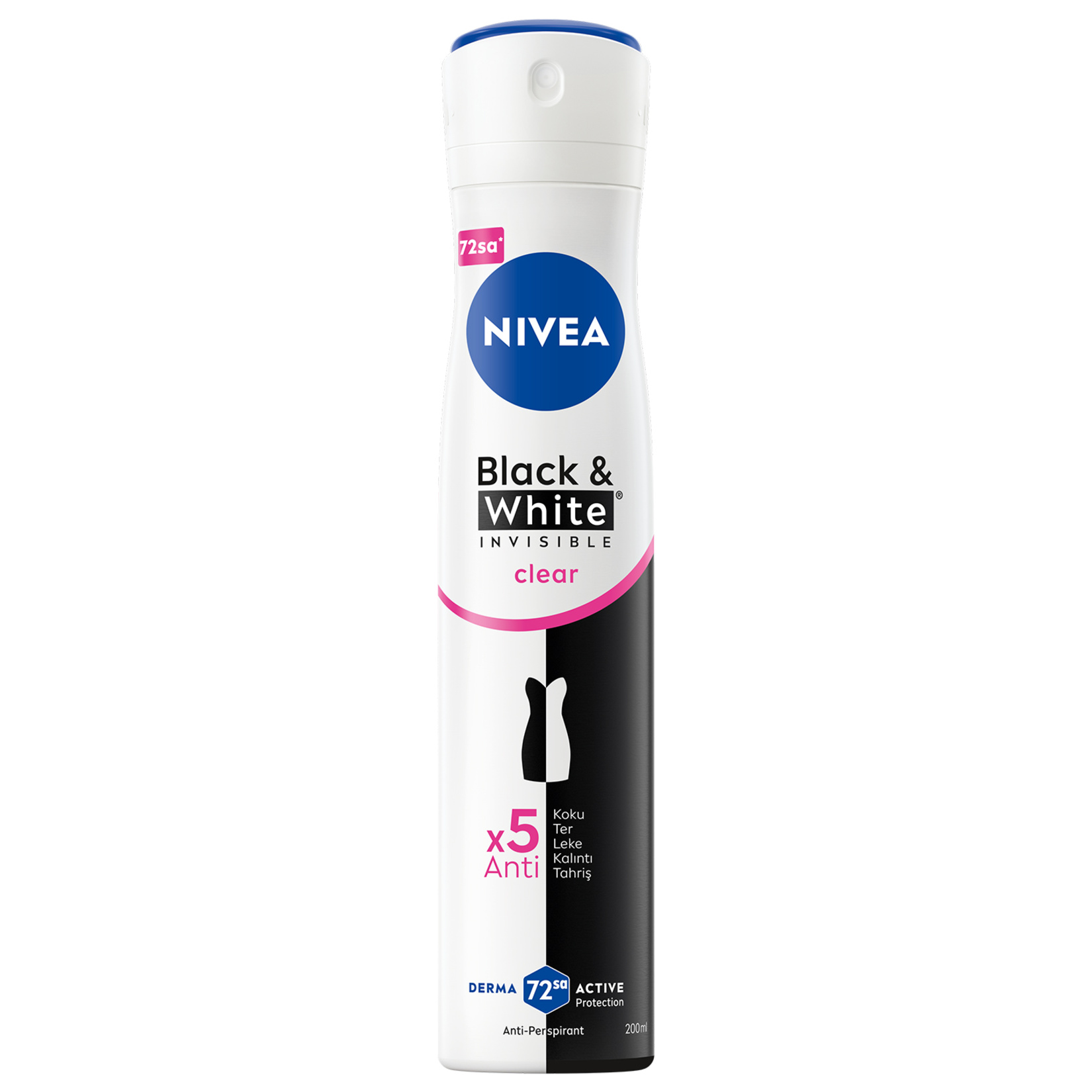 NIVEA Kadın Sprey Deodorant Black&White Invisible Clear 200ml