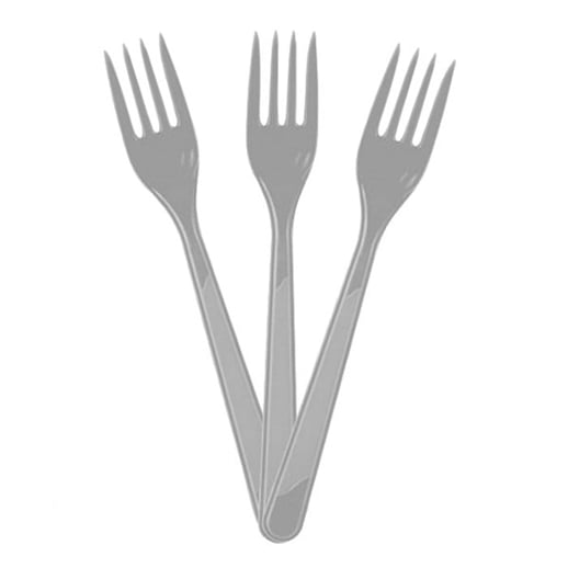 Gümüş Plastik Çatal 10 Adet