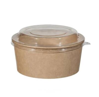 Kraft Karton Salata Kasesi Seti 750 cc PET Kapak 50 li