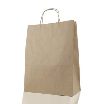 Burgu Saplı Kraft Çanta 22x28x12 Cm