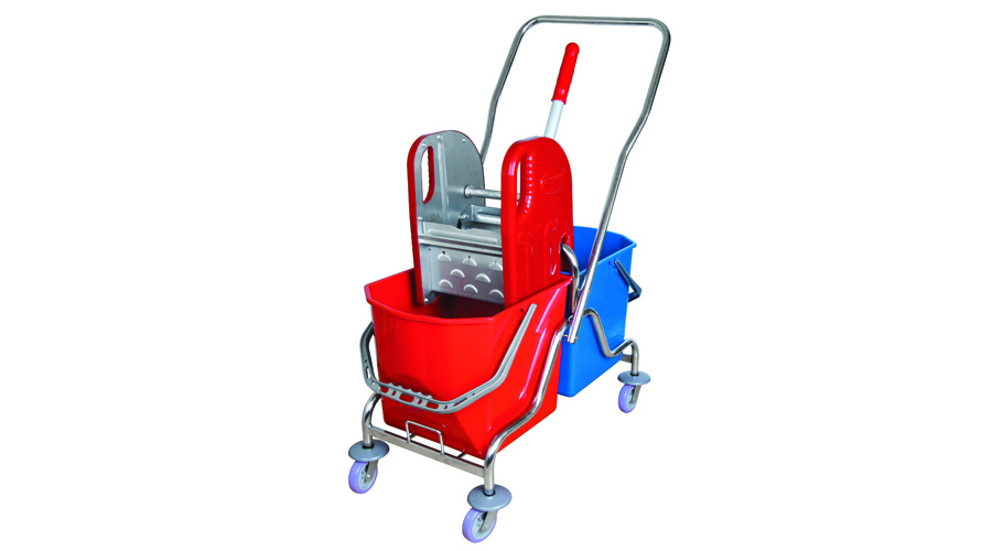 Krom Çift Kovalı Temizlik Seti Çelik Presli