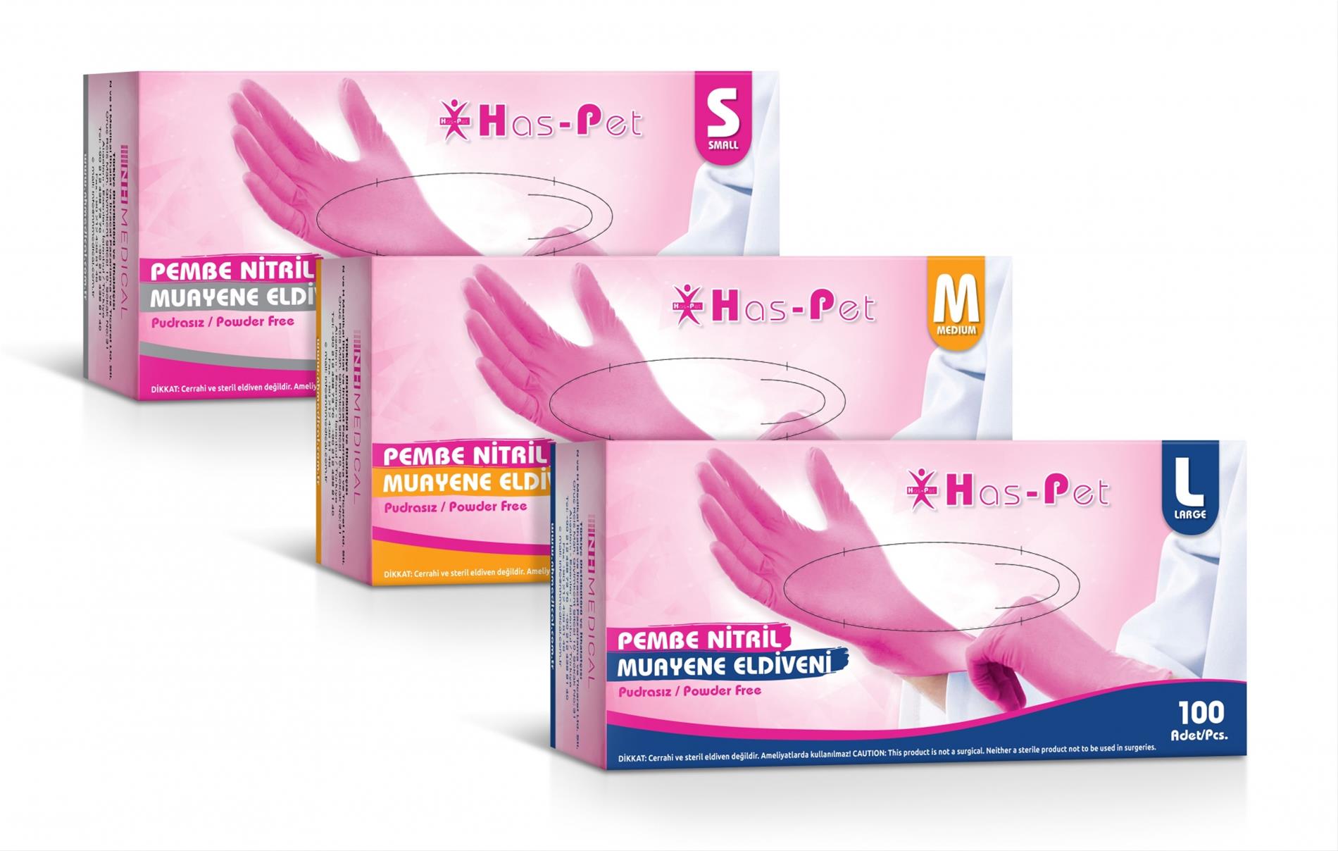 lateks pembe pudrasız eldiven 100 lü (S)