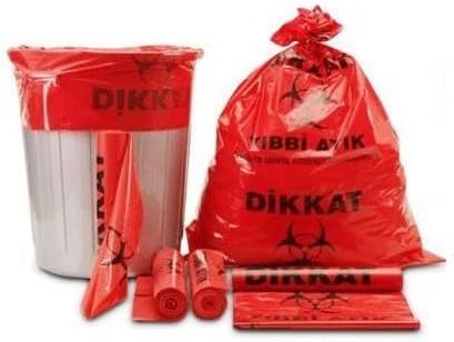 Kırmızı Tıbbi Atık Poşeti Jumbo Boy 80x110cm 810gr Çift Dikiş TSE ISO Belgeli