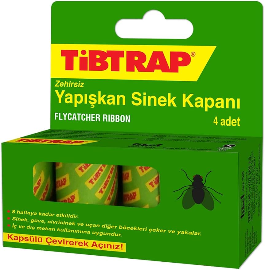 Tibtrap Yapışkan Karasinek Tuzağı Zehirsiz Sinek Yapışkan Bandı