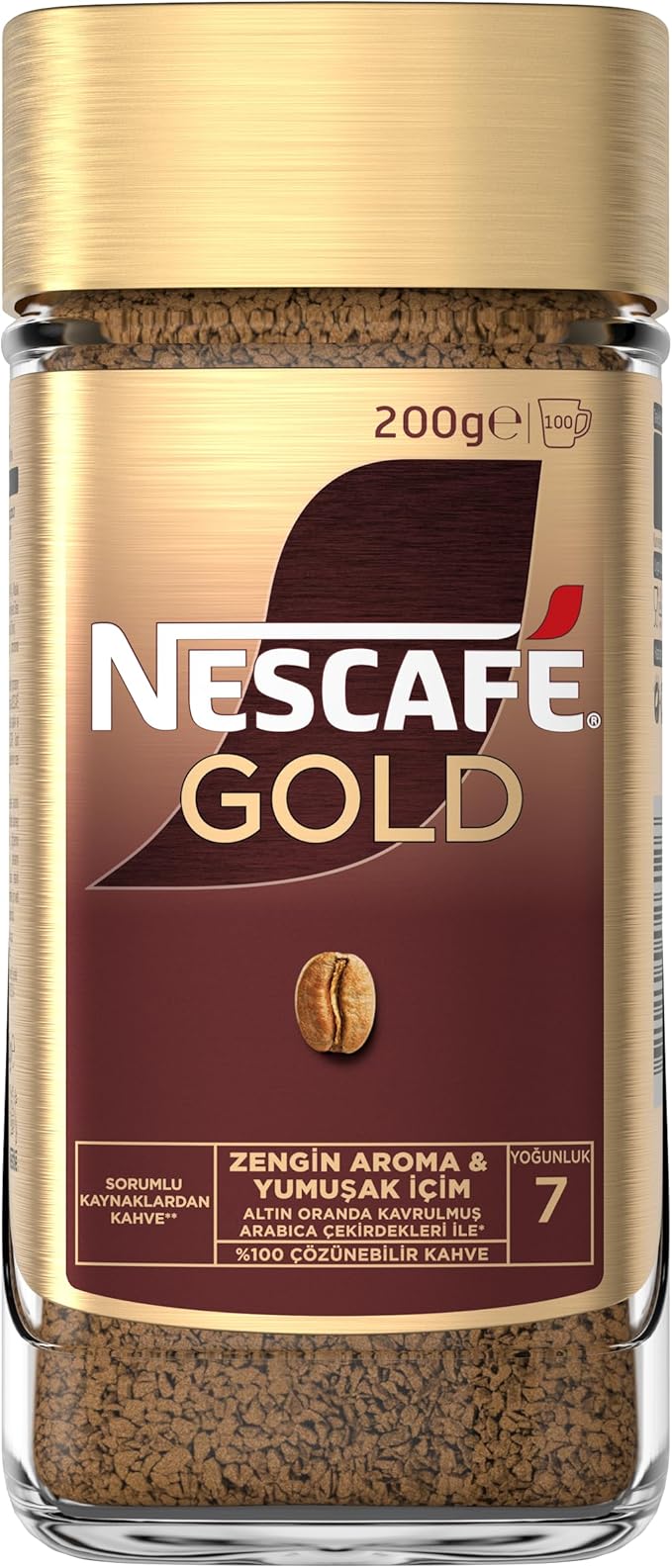 Nescafé Gold Çözünebilir Kahve, Kavanoz, 200 g