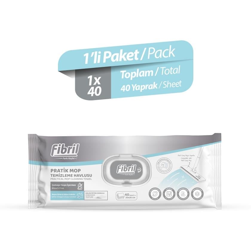 Fibril Mop Temizleme Havlusu 1 Paket 40 Yaprak