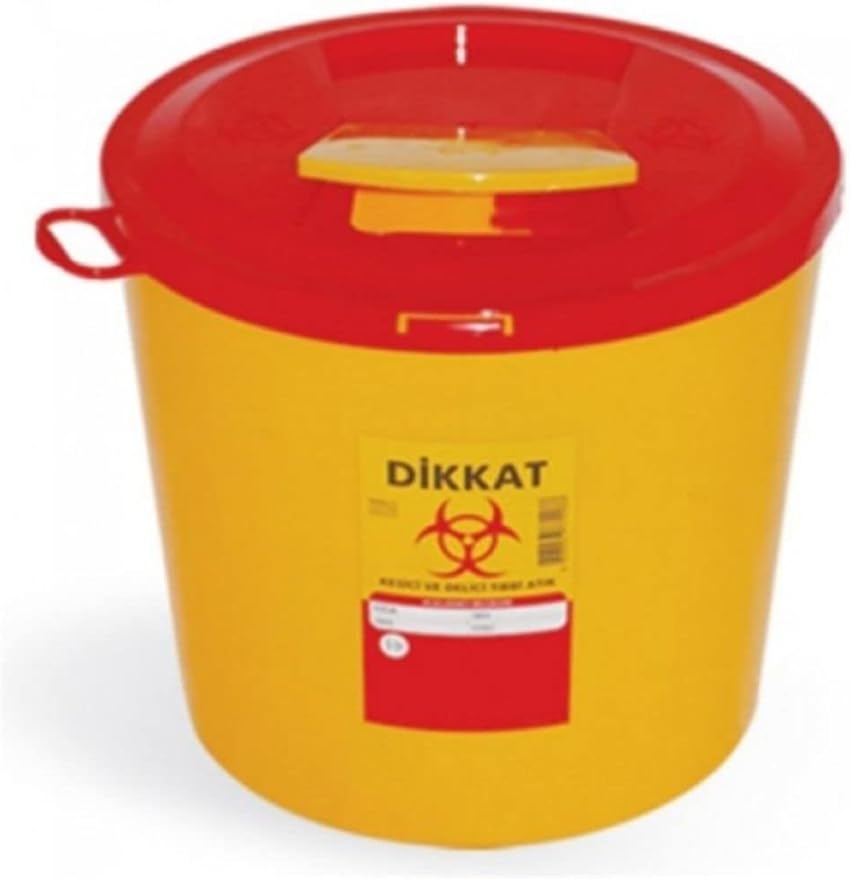 Tıbbi Atık Plastik Çöp Kovası 5 Lt